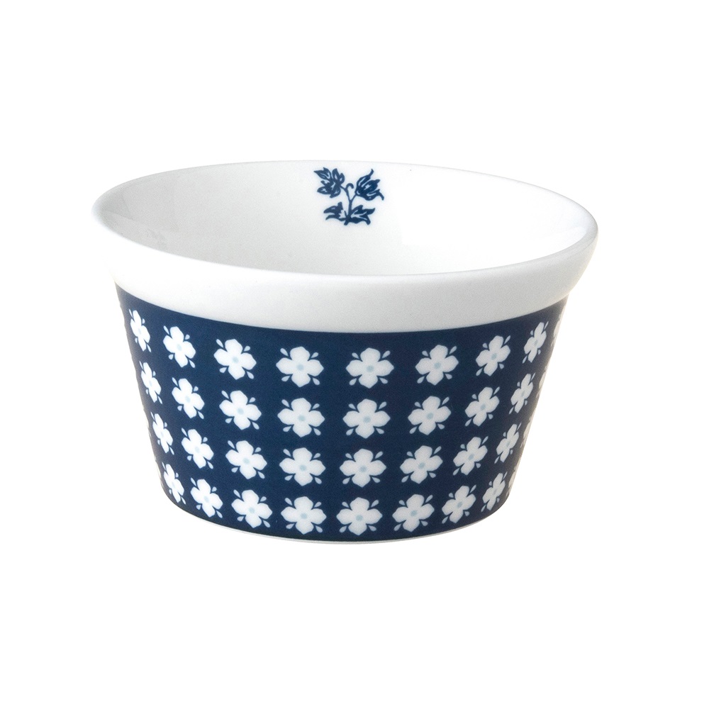 Μπολ Ramekin Πορσελάνης Λευκό-Μπλε Φ9cm 240ml Humble Daisy Blueprint Laura Ashley LA179360 - 