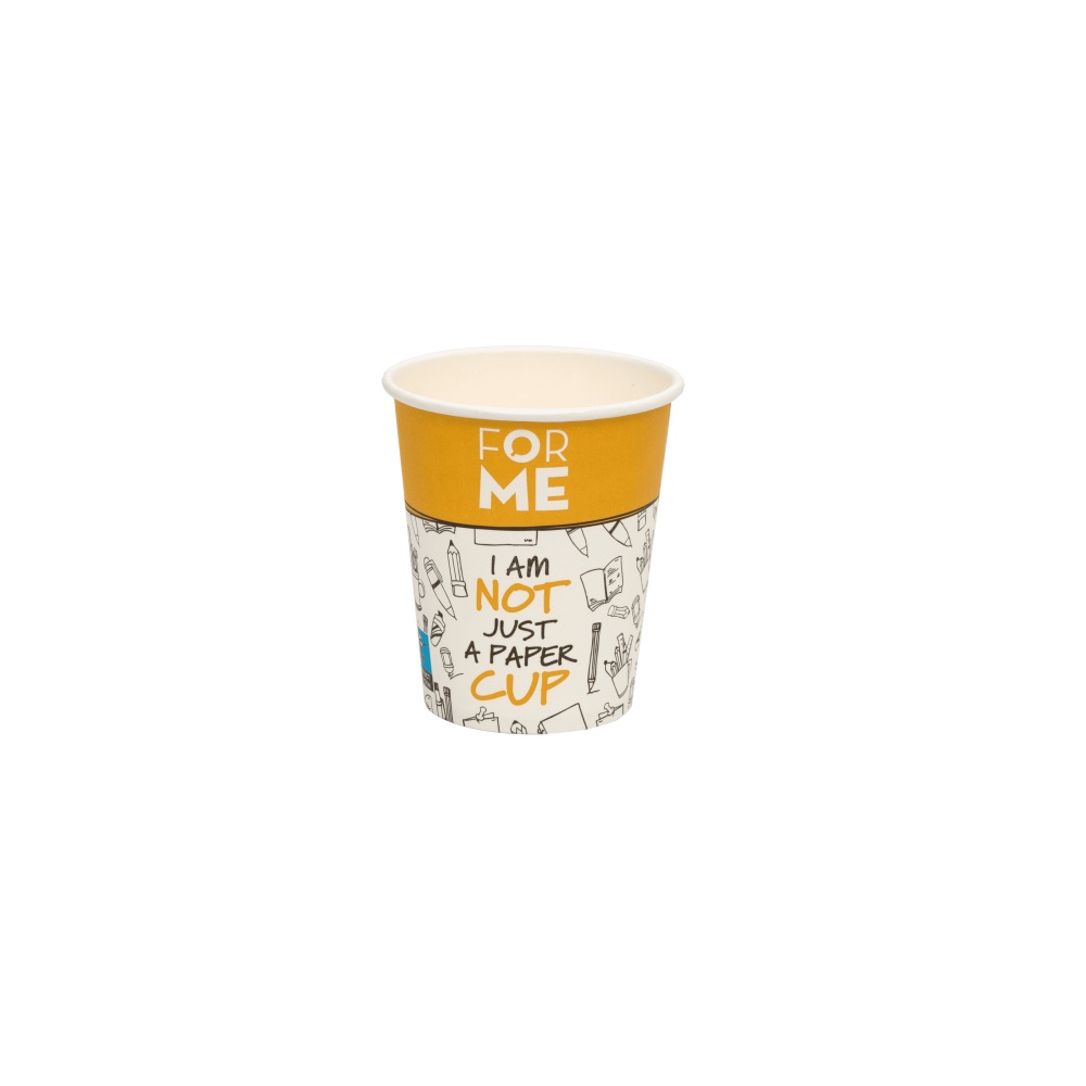 Ποτήρι Χάρτινο Μονού Τοιχώματος For Me 250ml Ø8cm 8oz 50τεμ Tefaco 116610 - 
