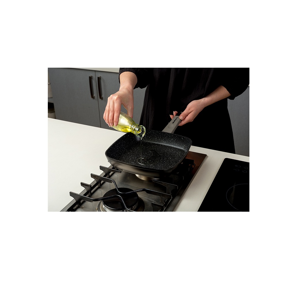 Τηγάνι Τετράγωνο Αλουμινίου Αντικολλητικό Stone 24cm Funtzio NAVA 10-195-002 - 3