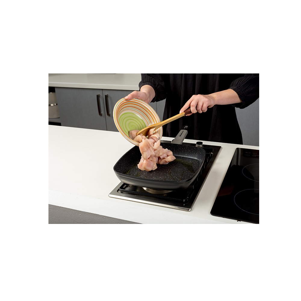 Τηγάνι Τετράγωνο Αλουμινίου Αντικολλητικό Stone 28cm Funtzio NAVA 10-195-003 - 3