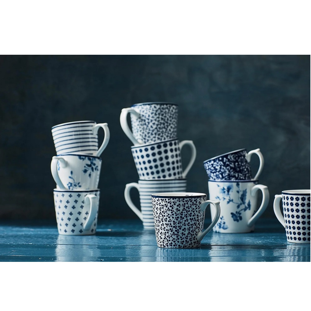 Κούπα Πορσελάνης 220ml Λευκή – Μπλε Floris Blueprint Laura Ashley LA178245 - 5
