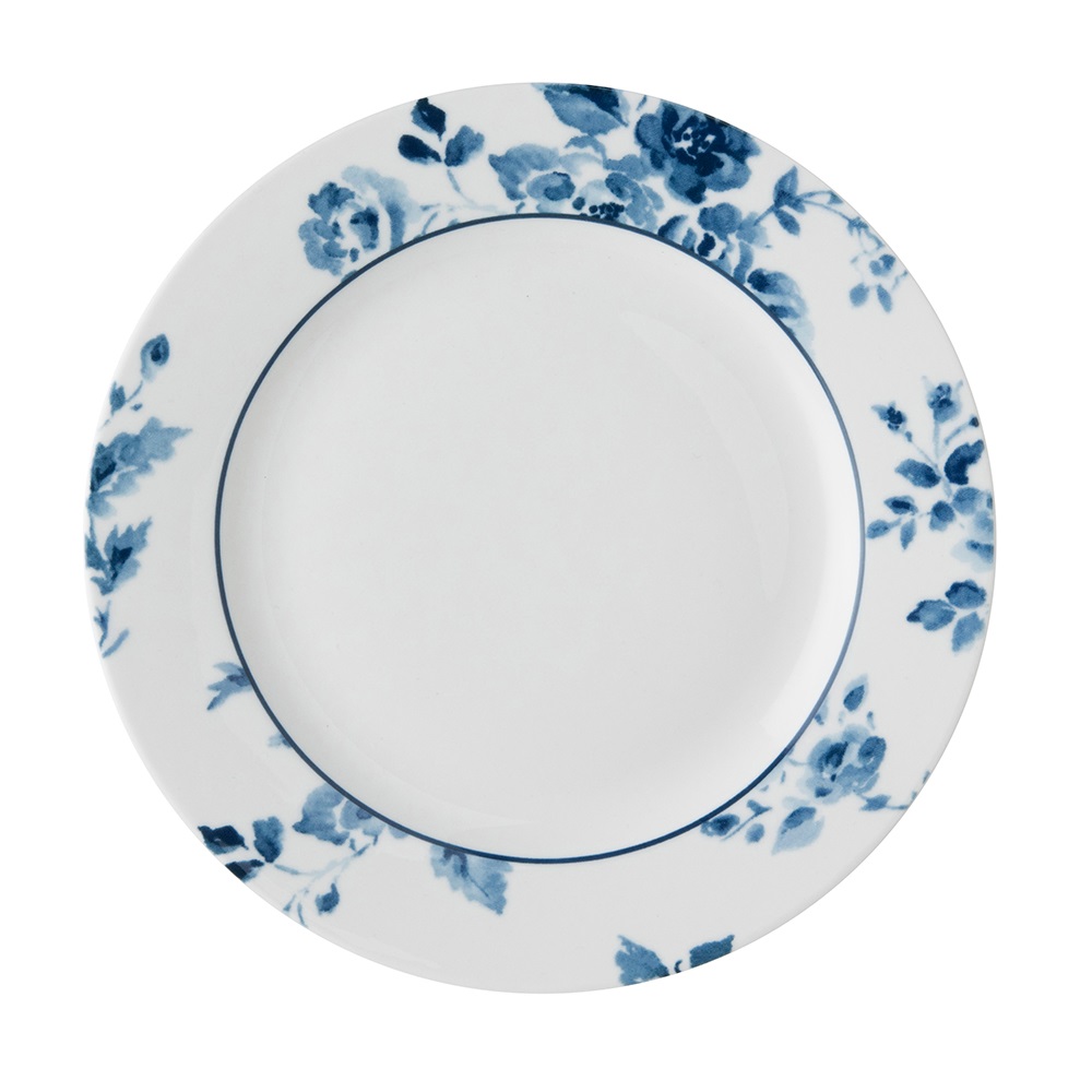 Πιάτο Ρηχό Πορσελάνης Στρογγυλό Φ18cm Άσπρο-Μπλε China Rose Blueprint Laura Ashley LA178255 - 