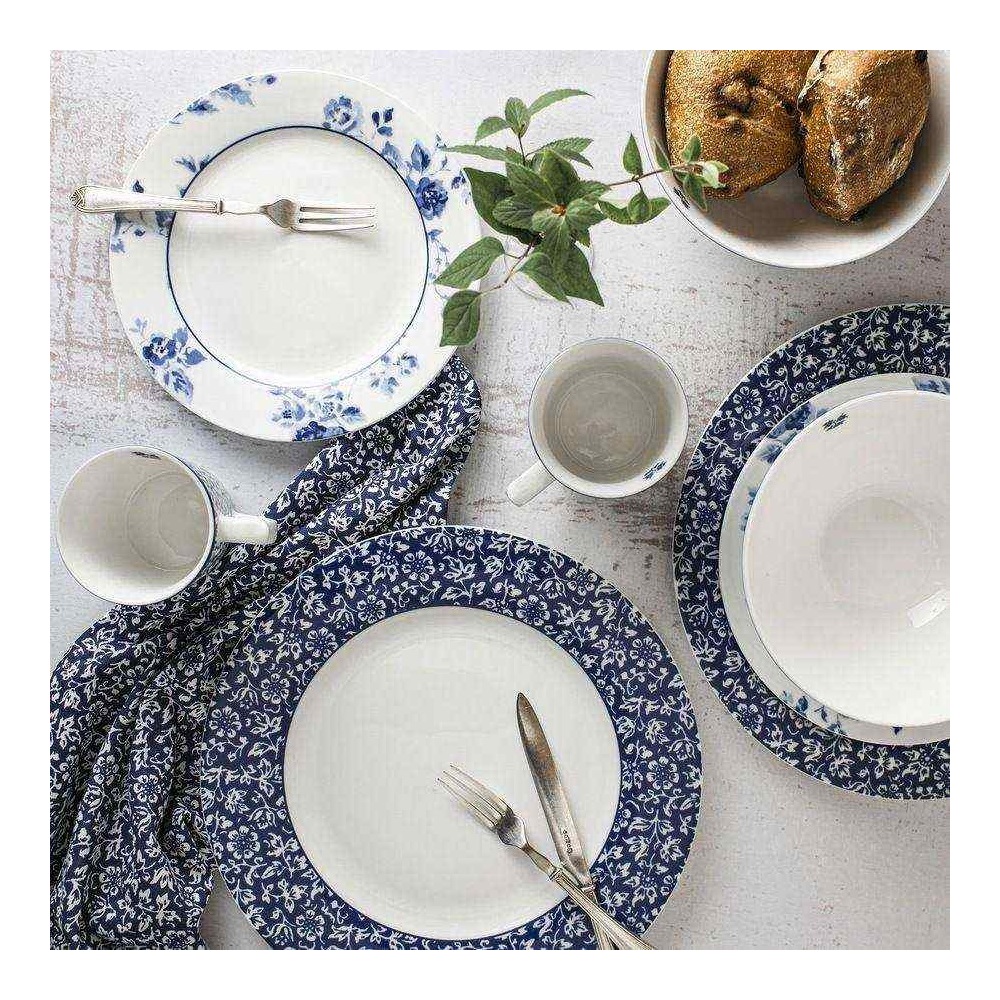 Πιάτο Ρηχό Πορσελάνης Στρογγυλό Φ26cm Άσπρο-Μπλε Sweet Alyssum Blueprint Laura Ashley LA178264 - 3