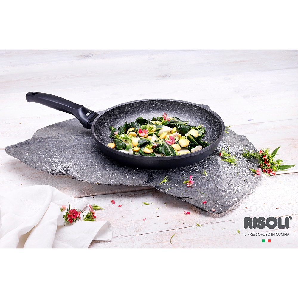 Τηγάνι Χυτού Αλουμινίου Φ28cm Αντικολλητικό Granito Risoli 103GR/28 - 2
