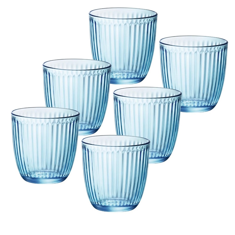 Ποτήρι Γυάλινο Water 290ml Ø8,5xH8,5cm Σετ 6 τμχ Line Lively Blue Bormioli Rocco 00.10204 - 2
