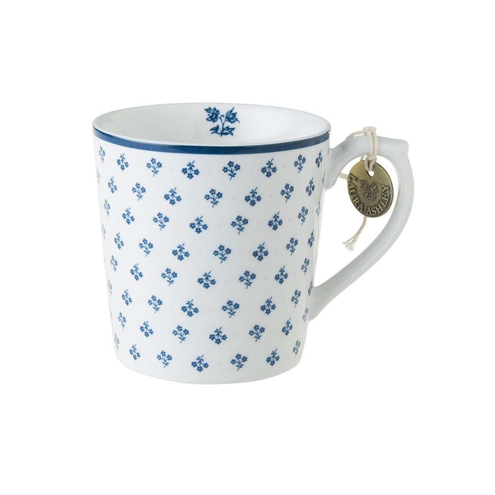 Κούπα Πορσελάνης 320ml 12x8,8xH8,9cm Λευκή – Μπλε Petit Fleur Blueprint Laura Ashley LA178236 - 1