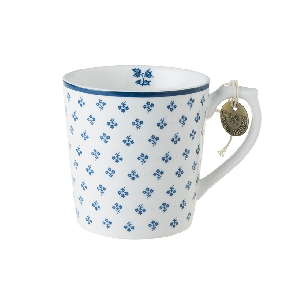 Κούπα Πορσελάνης 320ml 12x8,8xH8,9cm Λευκή – Μπλε Petit Fleur Blueprint Laura Ashley LA178236 - 4