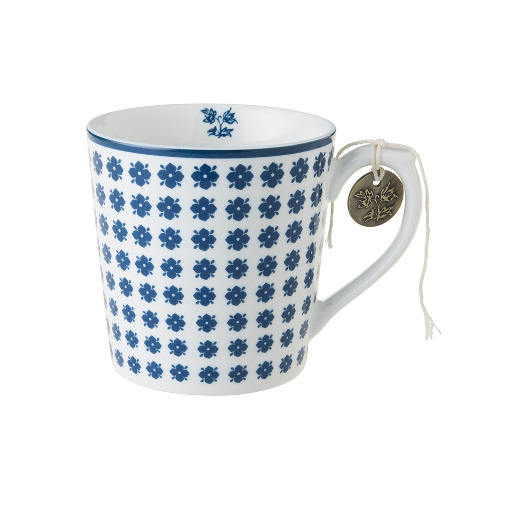 Κούπα Πορσελάνης 320ml 12x8,8xH8,9cm Λευκή – Μπλε Humple Daisy Blueprint Laura Ashley LA178237 - 1