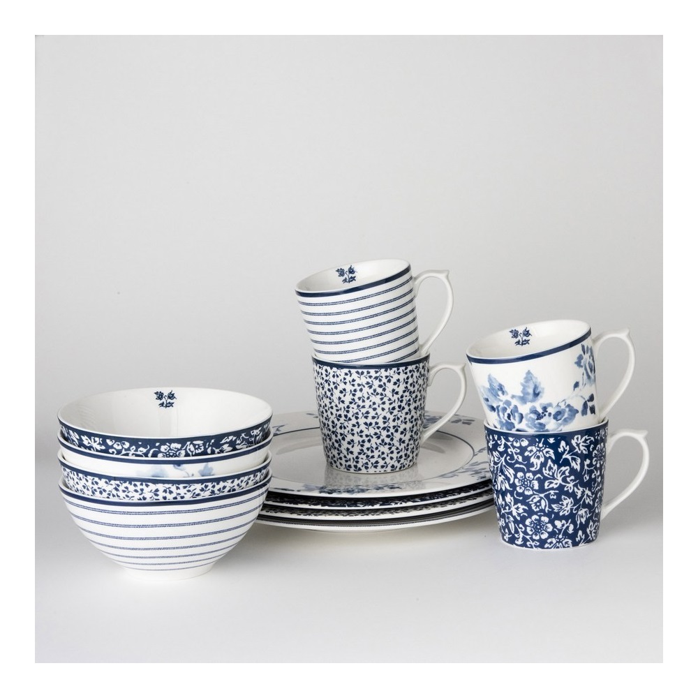 Κούπα Πορσελάνης 320ml 12x8,8xH8,9cm Λευκή – Μπλε Sweet Alyssum Blueprint Laura Ashley LA178238 - 5