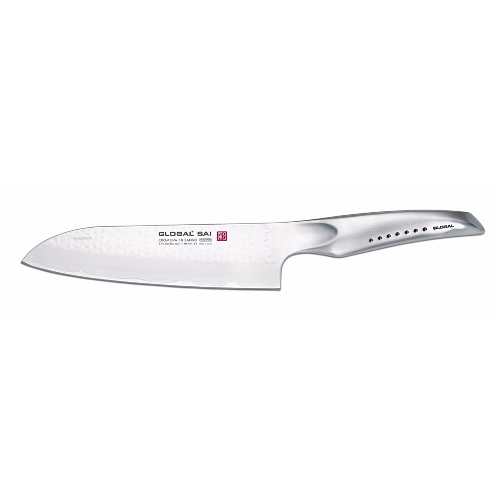 Μαχαίρι Santoku 19cm – Premium Κοπή με Ιαπωνική Τεχνοτροπία Global SAI-03 - 