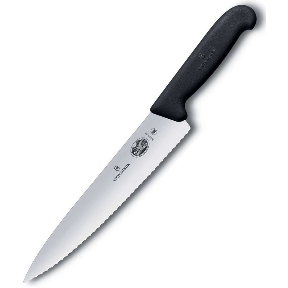 Μαχαίρι Chef Οδοντωτό 22cm Μαύρη Λαβή Fibrox Victorinox 5.2033.22 - 