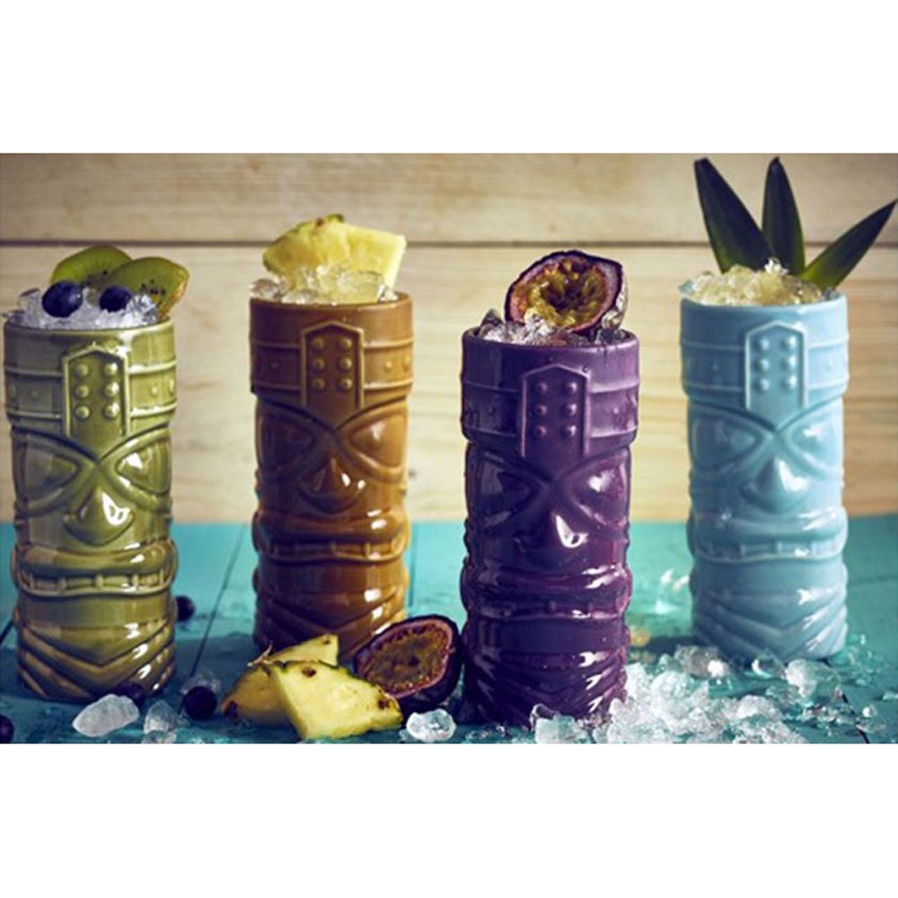 Ποτήρι Κεραμικό Cocktail Πράσινο 400ml Ø7,5xH16,5cm Tiki TKM400GR Genware 34.60153 - 2