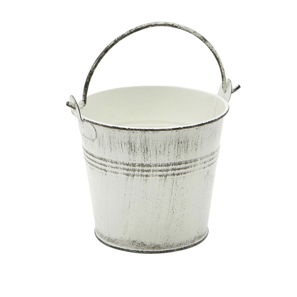 Κουβαδάκι White Wash Με Χέρι Γαλαβανιζέ Ø9xH10cm GSB10WW Genware 34.60256 - 