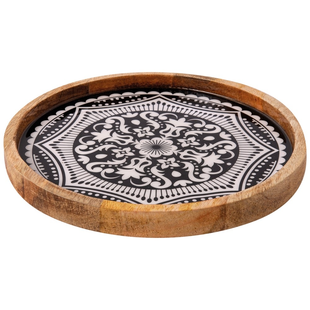 Ξύλινο Πιάτο Μαύρο 25x2.5cm Μάνγκο Morocco Prestige 20-1823 - 