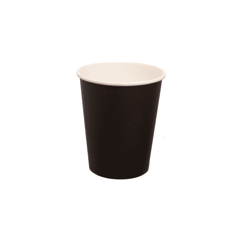 Ποτήρι Χάρτινο Μονού Τοιχώματος Μαύρο 250ml Ø8cm 8oz 50τεμ Tefaco 121898 - 