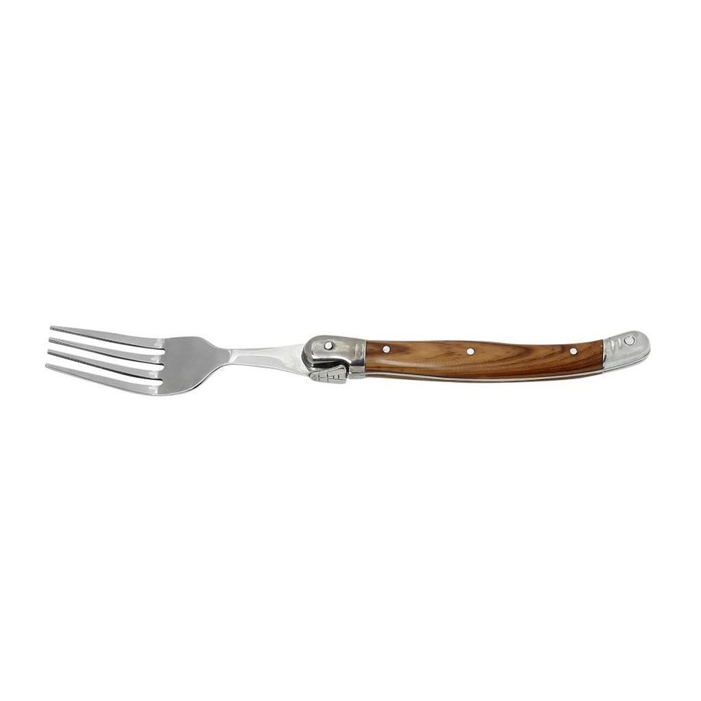 Πιρούνι Steak Μεταλλικό Ξύλινη Λαβή 20.5cm Antique Cut Espiel STK108 - 