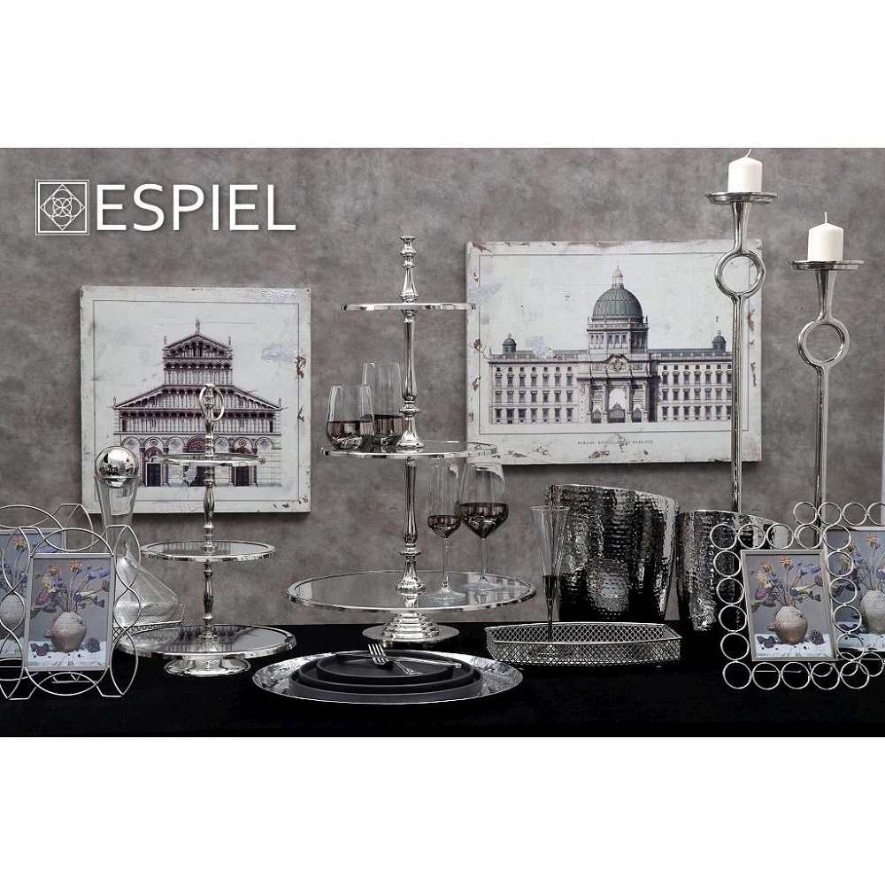 Κορνίζα Μεταλλική 13x18cm Ασημί 22x1,5xH27cm Δαχτυλίδια Luxe Espiel FAM202 - 4