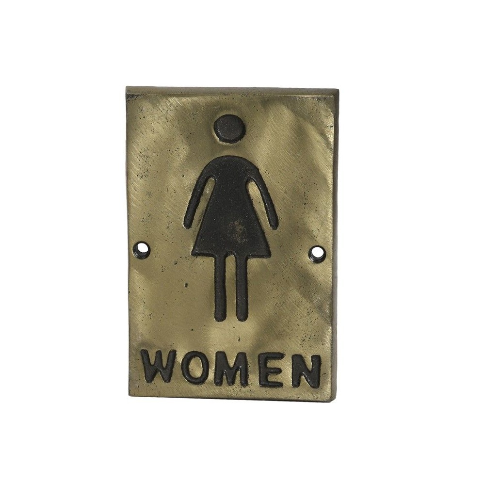 Ταμπελάκι WC “Women” Αντικέ Χρυσό 9,7x0,9x14,7cm ESPIEL KLI122K6