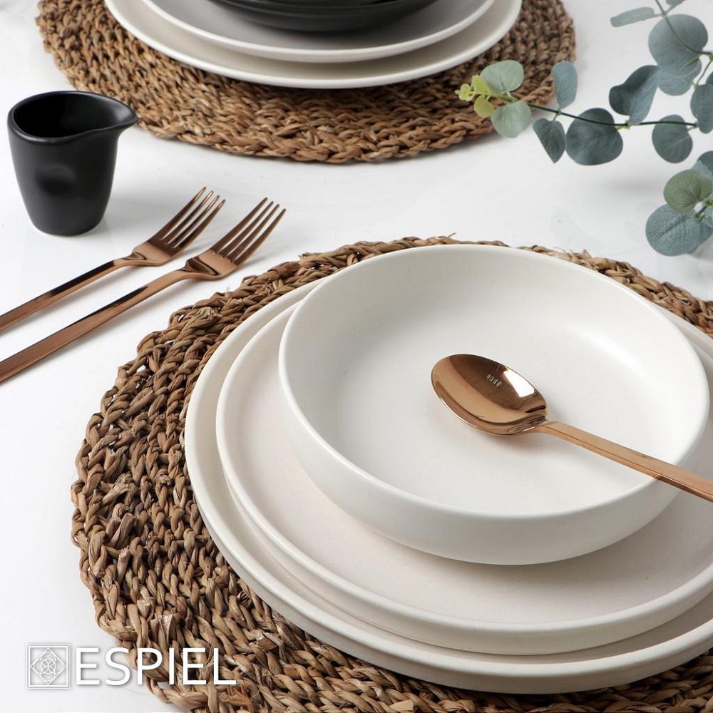 Πιάτο Ρηχό Φρούτου Πορσελάνης Μπεζ Φ19xH2cm Terra Matt Cream Espiel TLP103K6 - 3