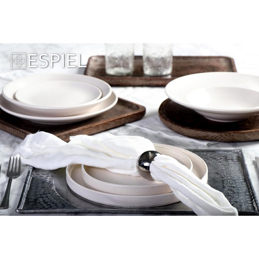 Πιάτο Ρηχό Φρούτου Πορσελάνης Μπεζ Φ19xH2cm Terra Matt Cream Espiel TLP103K6 - 5
