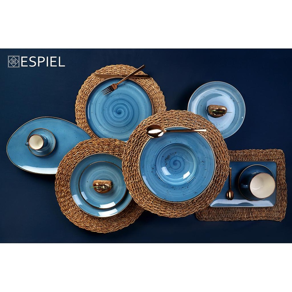 Πιάτο Ρηχό Πορσελάνης Nordic/Step 30εκ – Terra Blue Espiel TLF130 - 2