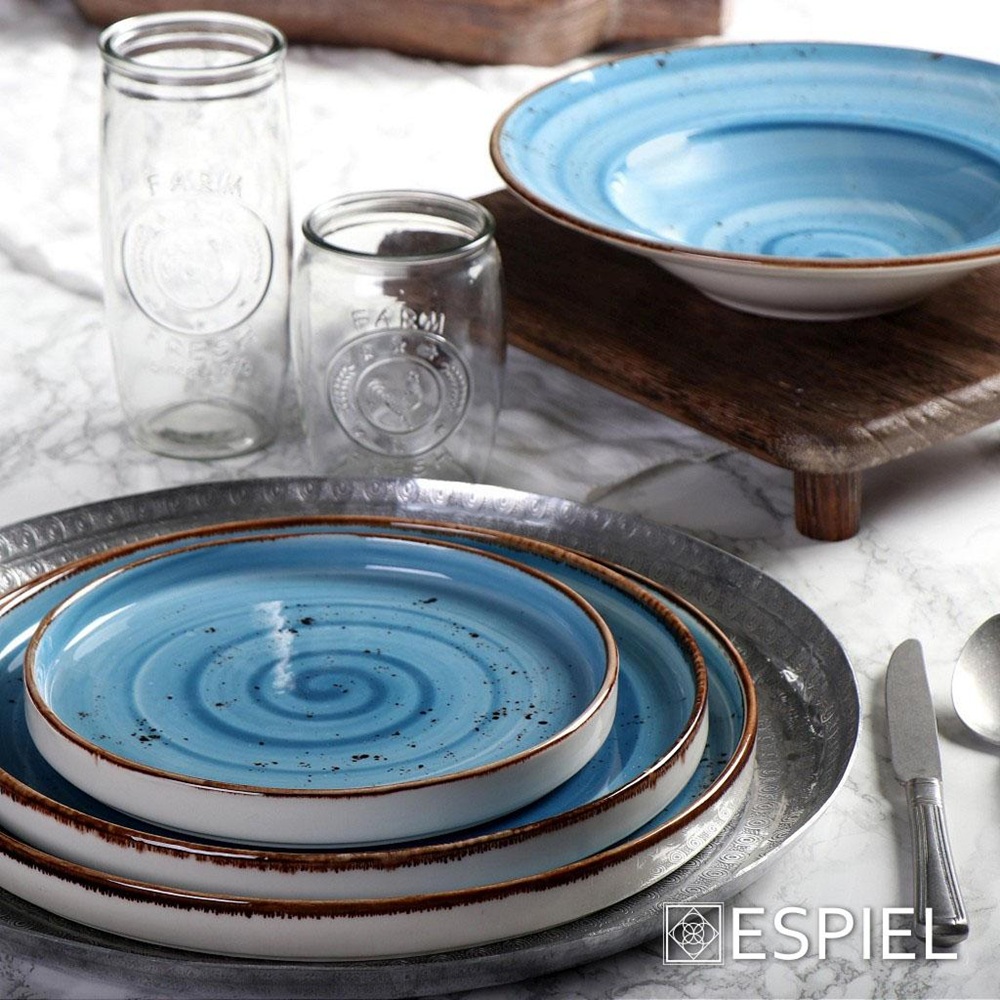Πιάτο Ρηχό Πορσελάνης Nordic/Step 30εκ – Terra Blue Espiel TLF130 - 4