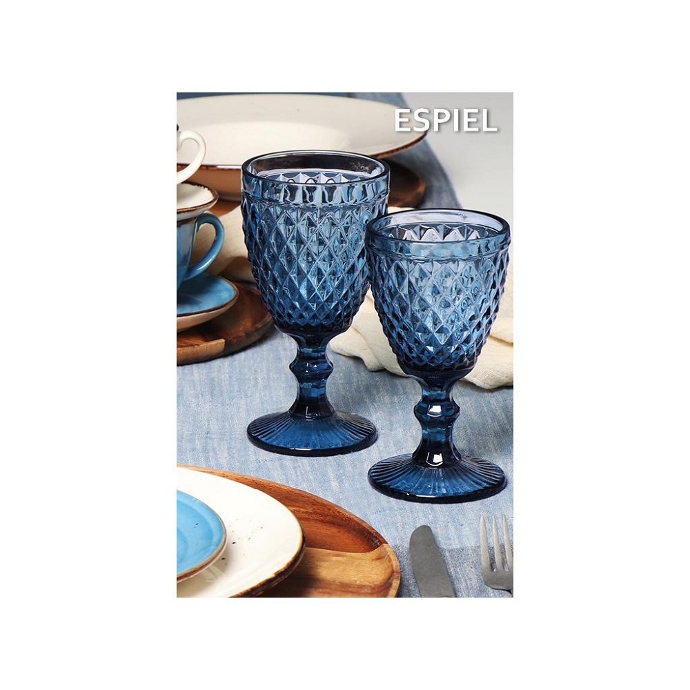 Ποτήρι Γυάλινο Κρασιού Μπλέ 200ml Ø8,3xH15,5cm Tristar Espiel TIR102K6 - 4