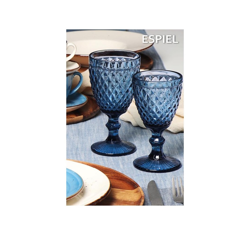 Ποτήρι Γυάλινο Long Drink Μπλε 340ml Φ12,8xH8cm Tristar Espiel TIR108 - 3