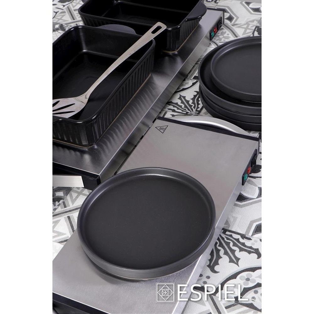 Πιάτο Πορσελάνης Ρηχό Step Φ26xH1,5cm Terra Matt Black Espiel TLM131 - 3
