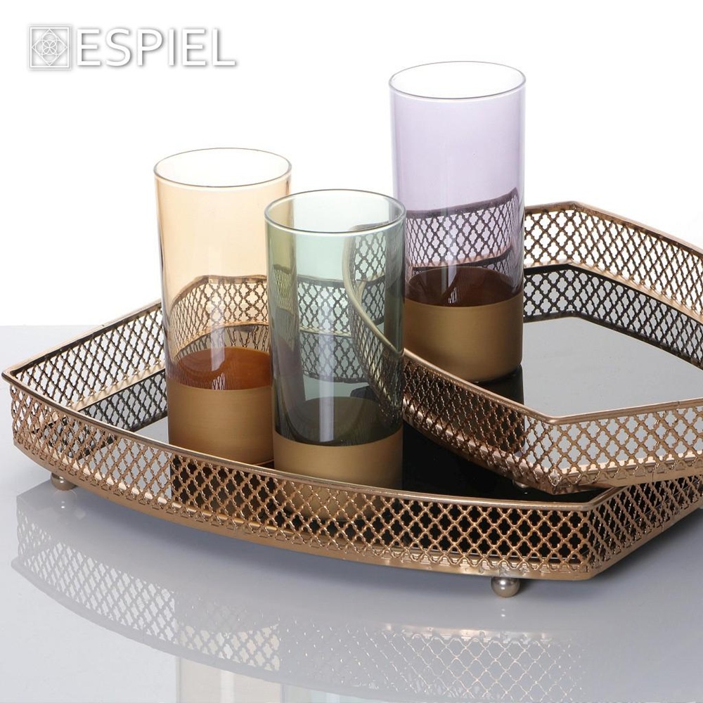 Ποτήρι Long Drink Amber 380 ml - Μελί-Χρυσό Design για Κομψότητα Amelie Espiel RAB134 - 2