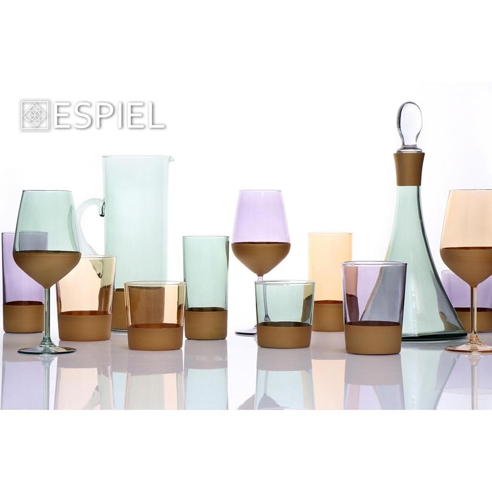 Ποτήρι Long Drink Amber 380 ml - Μελί-Χρυσό Design για Κομψότητα Amelie Espiel RAB134 - 3