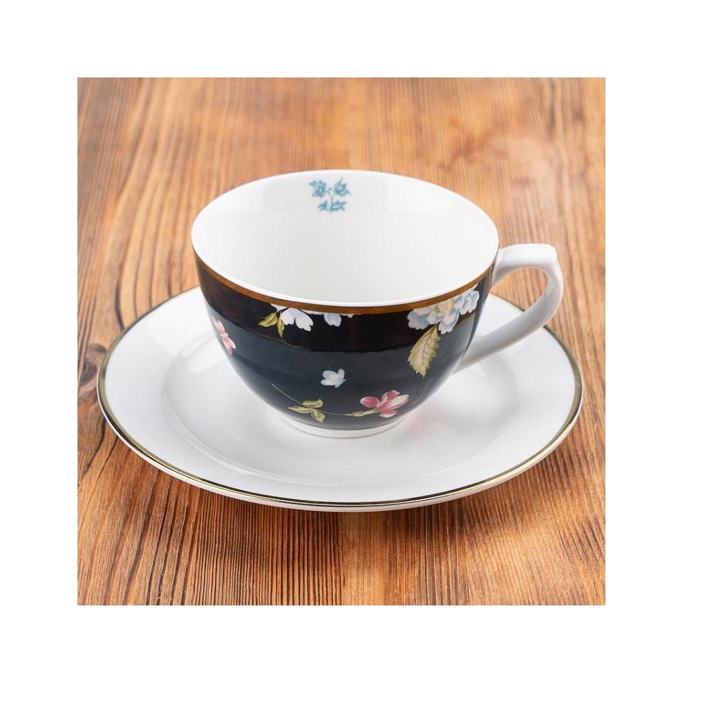 Φλιτζάνι Cappuccino 260ml Με Πιατάκι Φ16cm Πορσελάνης Midnight Uni Heritage Laura Ashley LA181228 - 4