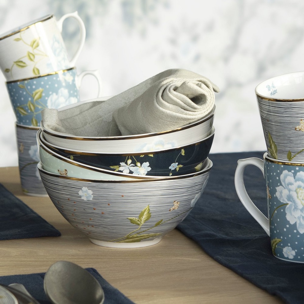 Μπολ Βαθύ Πορσελάνης Στρογγυλό Φ16,4xH7,5cm 800ml Midnight Uni Heritage Laura Ashley LA180471 - 3
