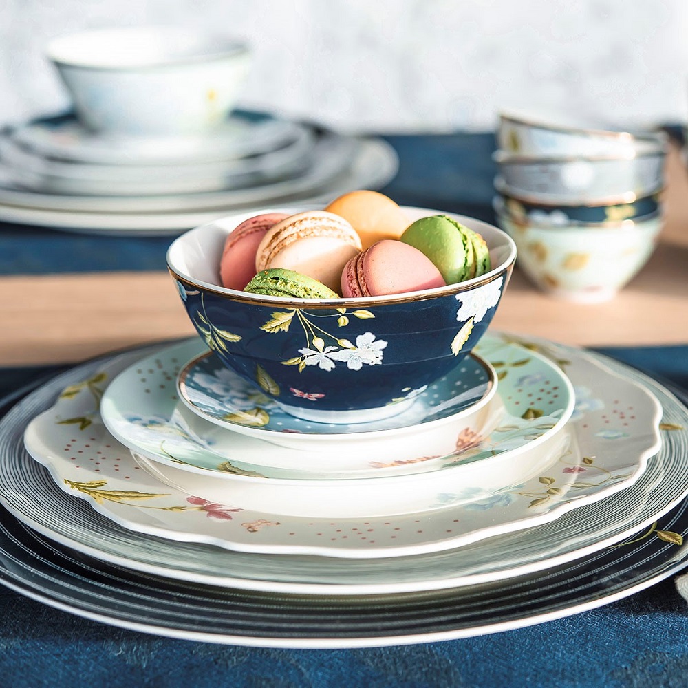 Μπολ Βαθύ Πορσελάνης Στρογγυλό Φ16,4xH7,5cm 800ml Midnight Uni Heritage Laura Ashley LA180471 - 4