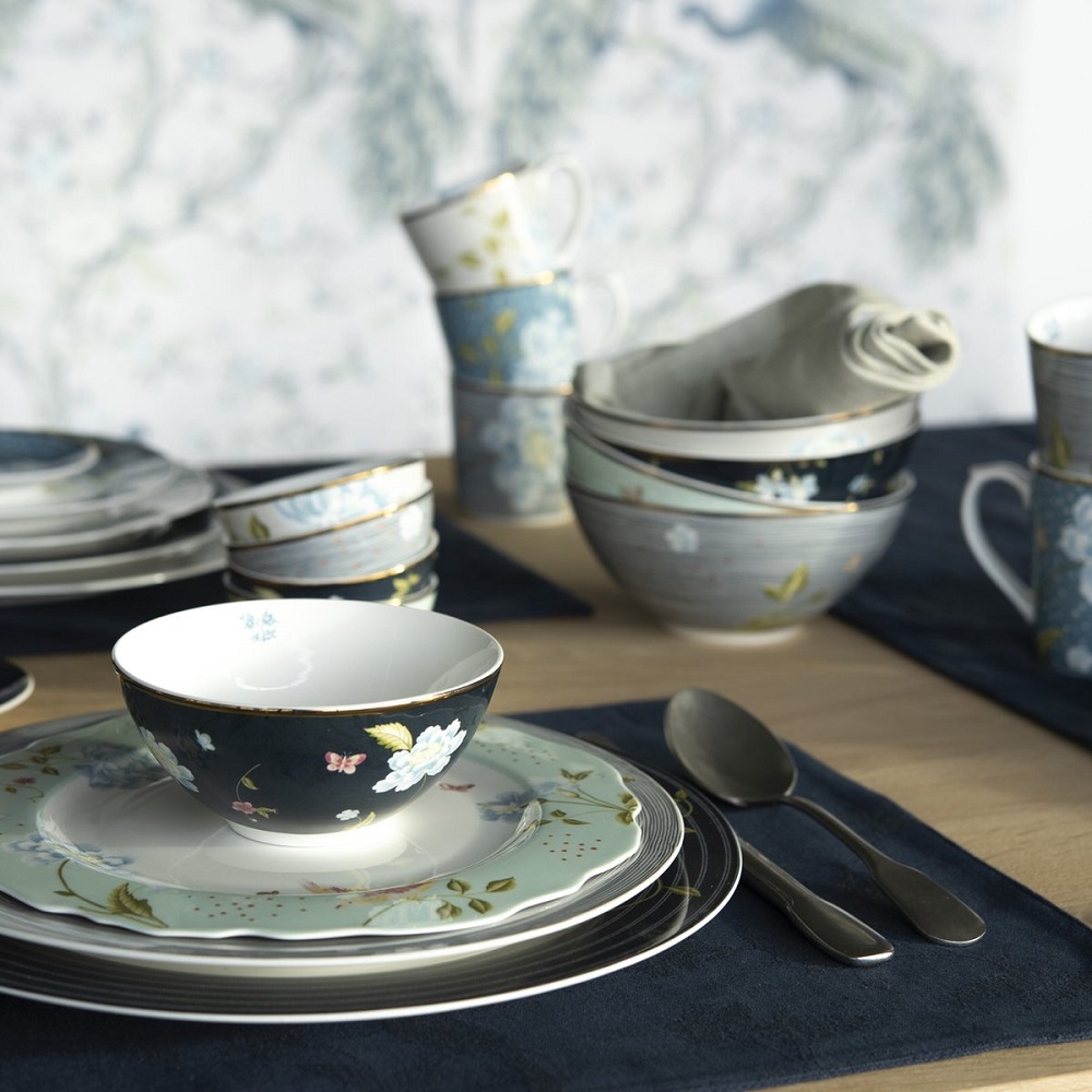 Μπολ Βαθύ Πορσελάνης Στρογγυλό Φ16,4xH7,5cm 800ml Midnight Uni Heritage Laura Ashley LA180471 - 5