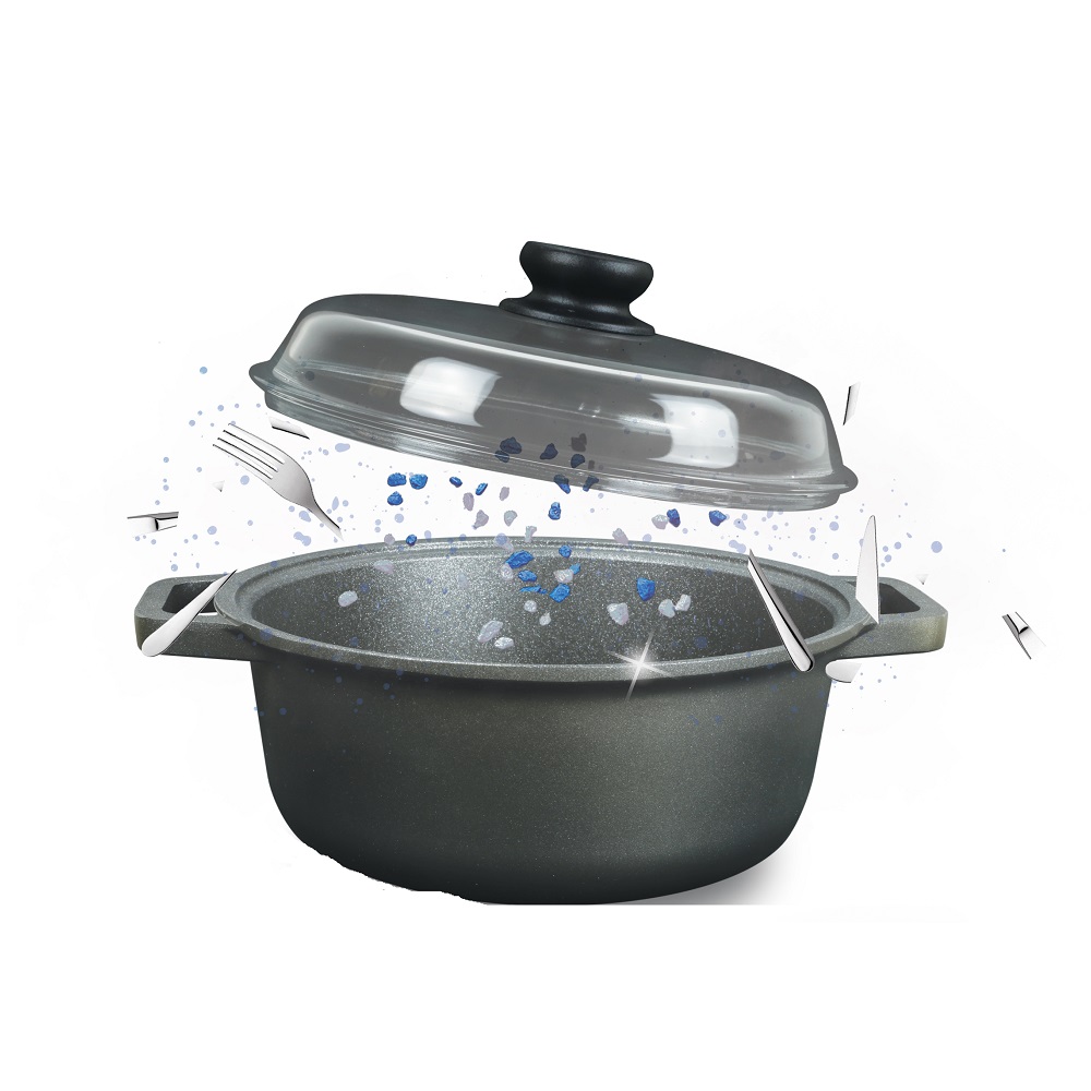 Χύτρα Χυτού Αλουμινίου Φ24cm 3,5Lt Αντικολλητική BLACKplus Risoli 97BP/24 - 3