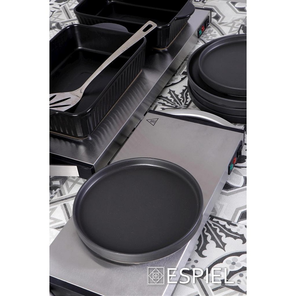 Πιάτο Ρηχό Step Πορσελάνης Φ21xH2,5cm Terra Matt Black Espiel TLM132K6 - 4