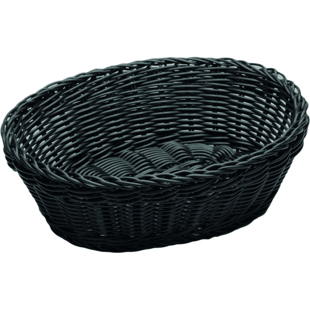 Ψωμιέρα Rattan Μαύρη Οβάλ 25x20x8cm Gtsa 76-2023 - 