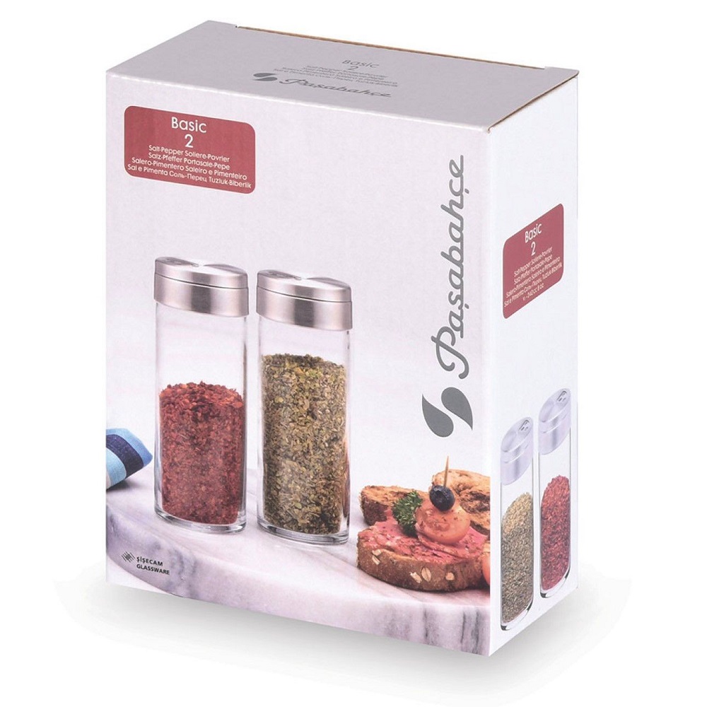Δοχεία Μπαχαρικών Γυάλινα 240ml Φ4,5xH14,8cm Σετ 2 τμχ Basic Pasabahce SP43890 - 4