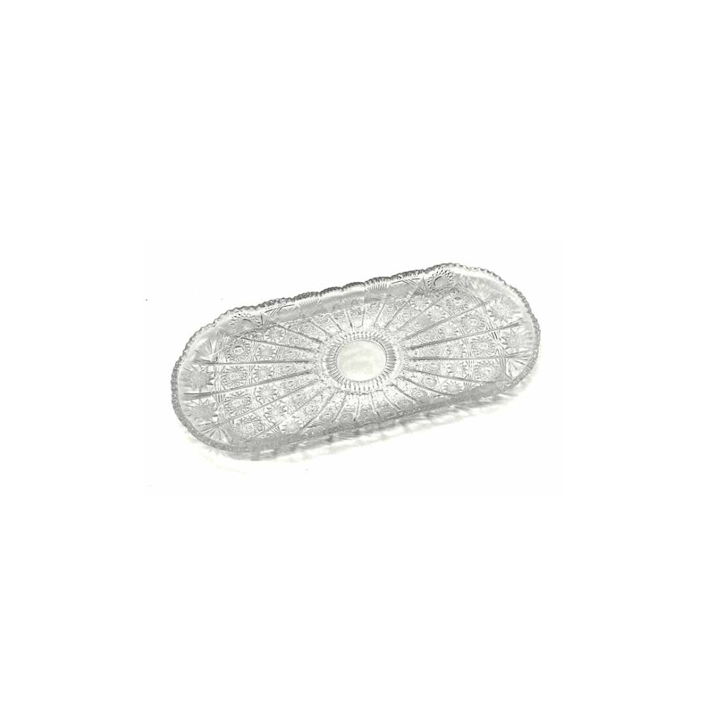 Πιατέλα Γυάλινη Οβάλ Διαφανής 34x15x2,5cm Αστέρι Home Style 73570054 - 