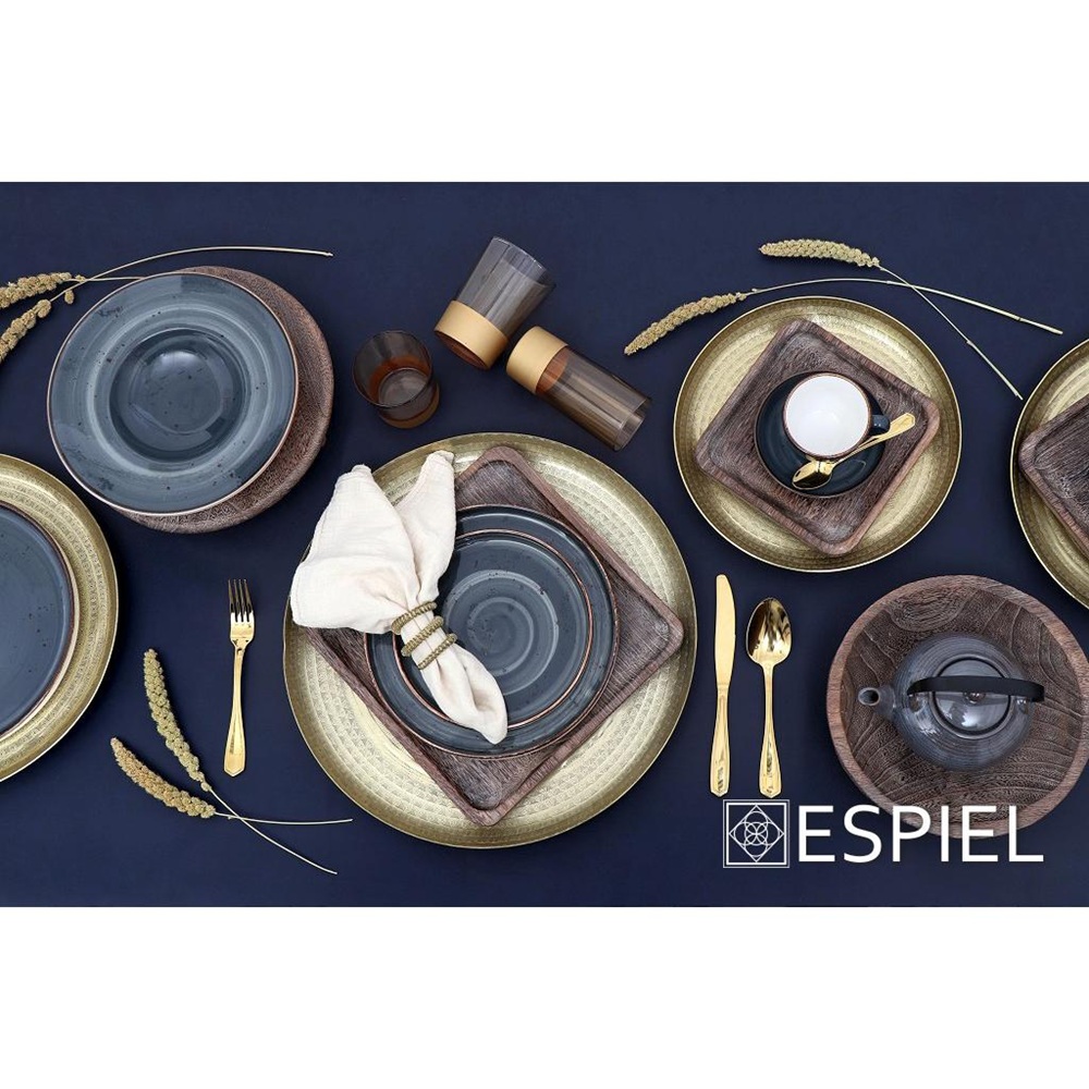 Πιάτο Σπαγγέτι Πορσελάνινο Γκρι 27x5,5cm Terra Grey Espiel TLG120 - 3