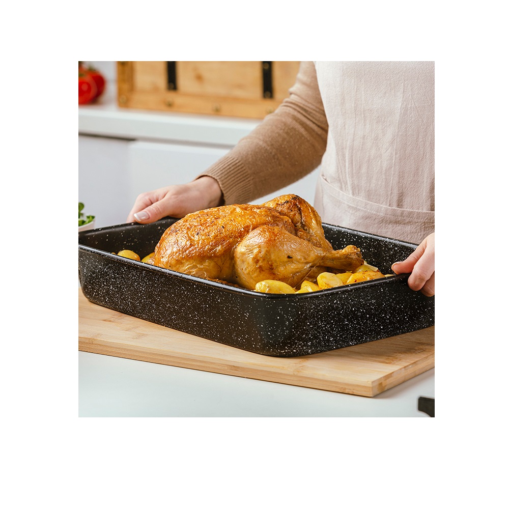 Ταψί Ορθογώνιο Ατσάλινο 4,5Lt Αντικολλητικό 34x26xH6cm Nature Nava 10-103-161 - 3