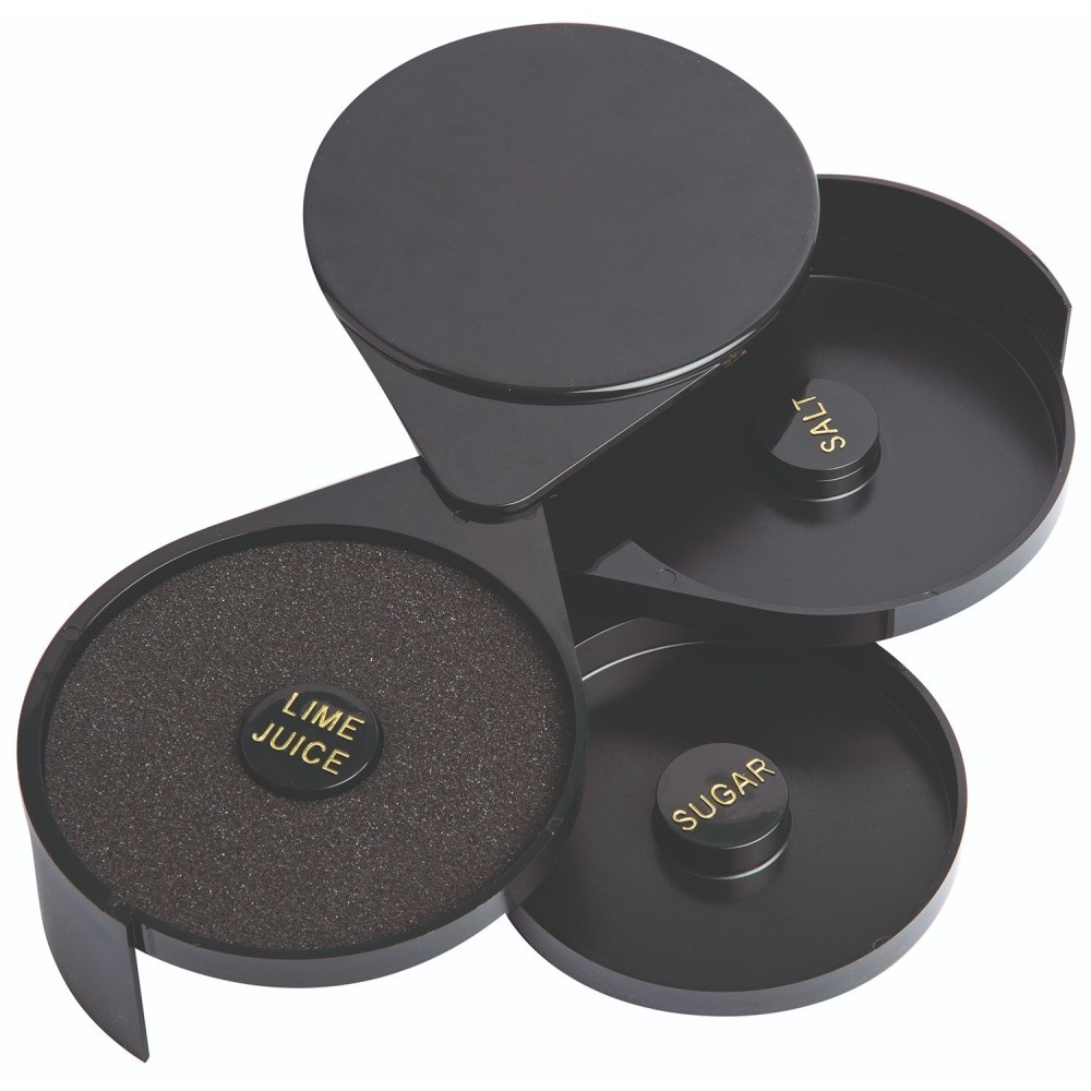 Ρίμερ Μαργαρίτας - Διακόσμηση Cocktail 3 Επιπέδων Μαύρο ABS Φ20xH7cm GTSA 79-3122 - 