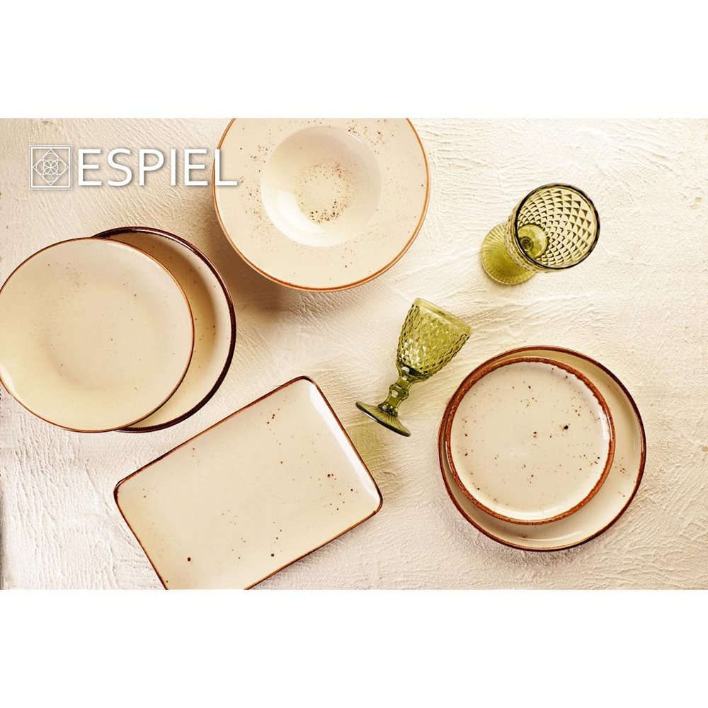 Πιάτο Ρηχό πορσελάνης 24.5εκ. –Terra Cream Espiel TLK102K6 - 2