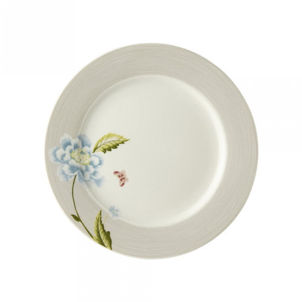 Πιάτο Ρηχό Πορσελάνης New Bone China 26×26 εκ. Laura Ashley Heritage Cobblestone Pinstripe Uni LA180455 - 