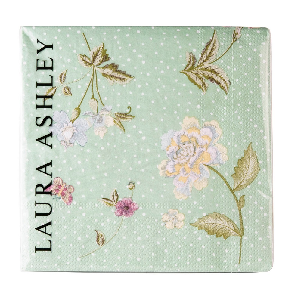 Χαρτοπετσέτες 33x33cm 20τμχ Mint Uni Heritage Laura Ashley LA180987 - 2