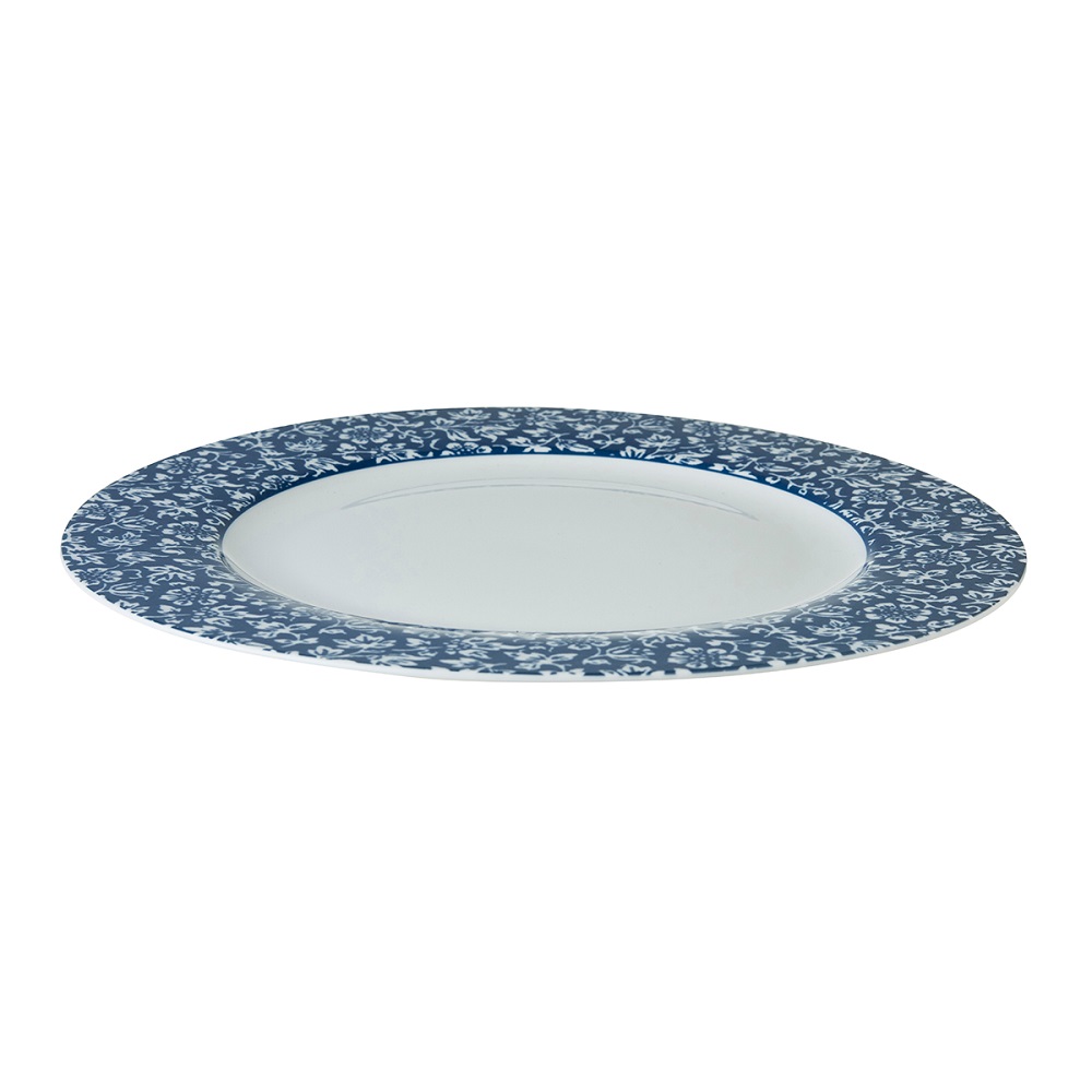 Πιάτο Ρηχό Πορσελάνης Στρογγυλό Φ30cm Άσπρο-Μπλε Sweet Alyssum Blueprint Laura Ashley LA179921 - 2