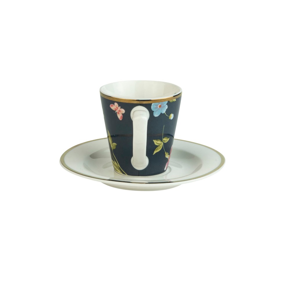 Φλιτζανάκι Espresso 90ml Με Πιατάκι Φ12cm Πορσελάνης Midnight Uni Heritage Laura Ashley LA181226 - 2