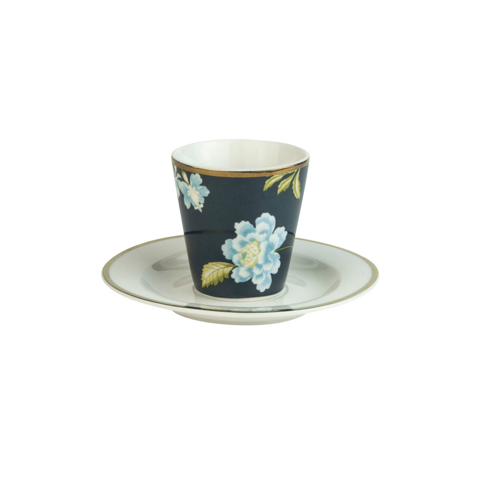 Φλιτζανάκι Espresso 90ml Με Πιατάκι Φ12cm Πορσελάνης Midnight Uni Heritage Laura Ashley LA181226 - 3