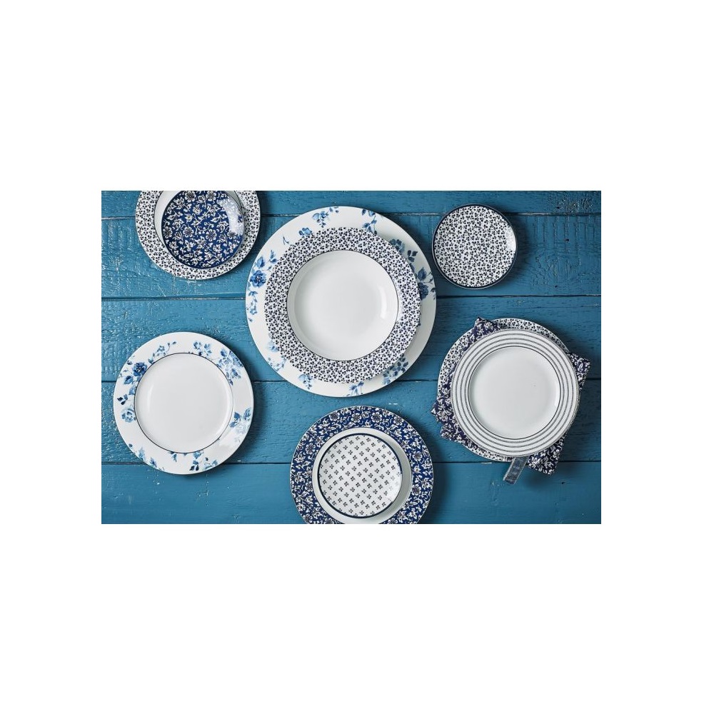 Πιάτο Ρηχό Στρογγυλό Πορσελάνης Φ30cm Λευκό – Μπλε China Rose Blueprint Laura Ashley LA179920 - 4